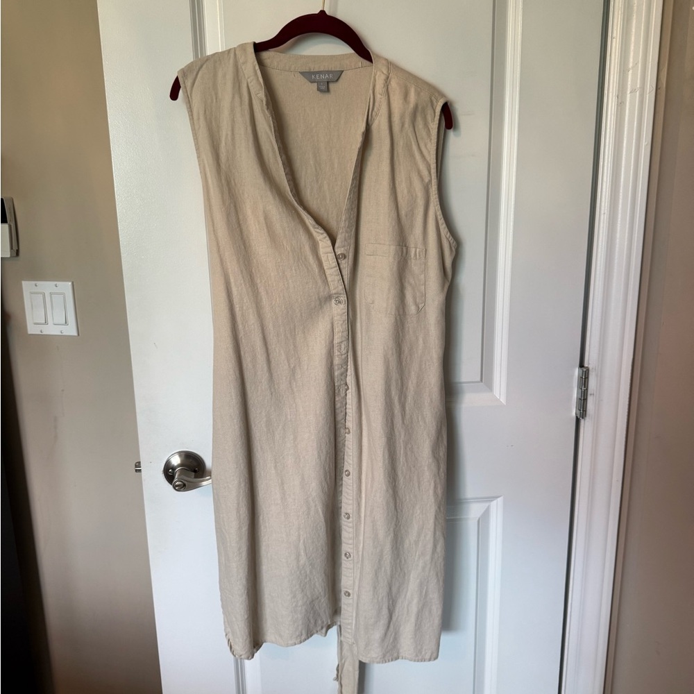 Kenar Beige Sleeveless Dress